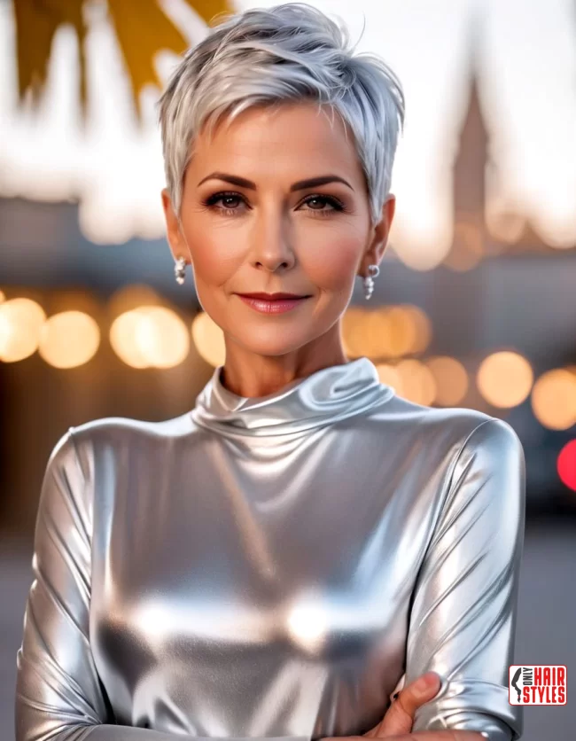 Silver Pixie | Trending Short Hairstyles For Women Over 50 (2024)