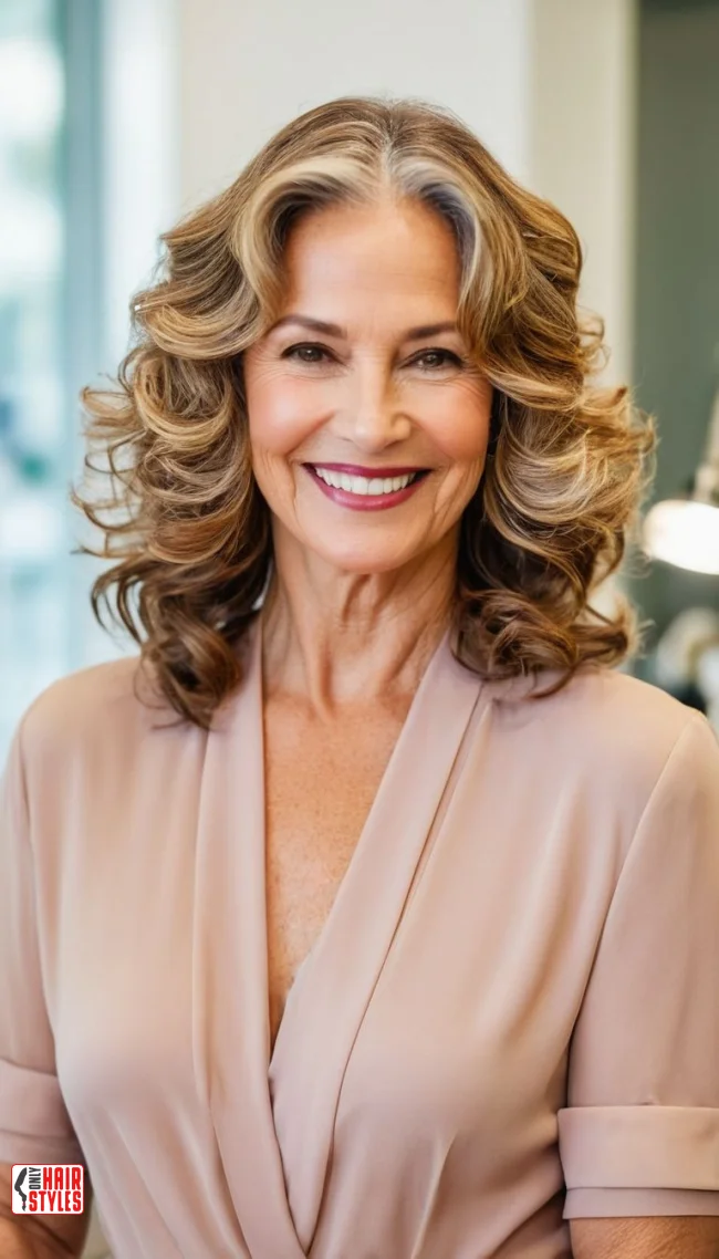 4. Shoulder-Length Waves with Highlights | 10 Bold Hairstyles For Women Over 50 With Square Faces