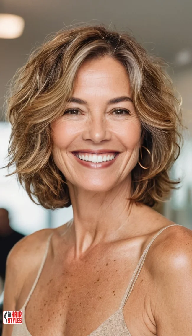 8. Messy Shoulder-Length Bob | 10 Bold Hairstyles For Women Over 50 With Square Faces