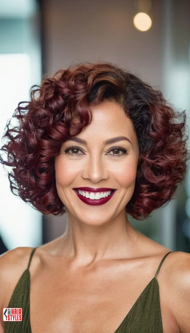 5. Voluminous Curly Bob | 10 Bold Hairstyles For Women Over 50 With Square Faces