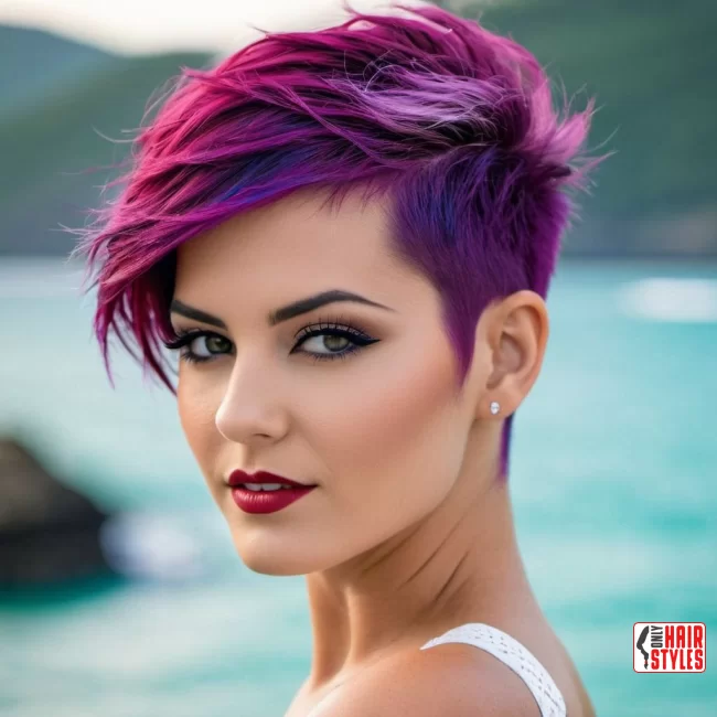 14. Pixie with Undercut and Vibrant Color | 40 Short Hairstyles That Define Sexy Sophistication In The Last Year