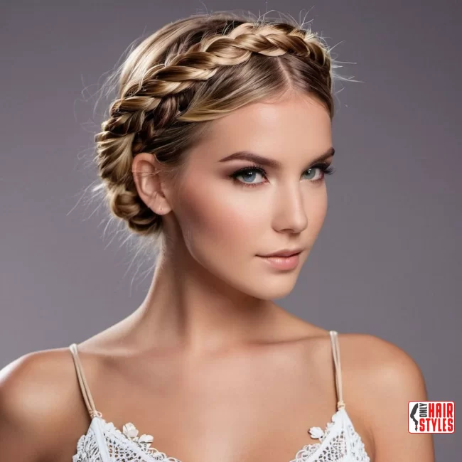 40. Boho Glam: Short Braided Crown | 40 Short Hairstyles That Define Sexy Sophistication In The Last Year