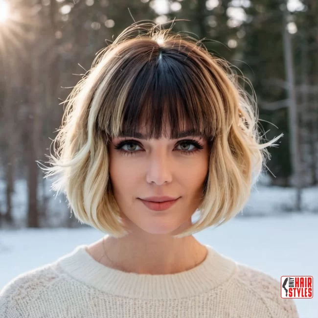2. Textured Bob with Curtain Bangs | Hairstyle Trends For Winter 2024: 7 Hottest Haircuts