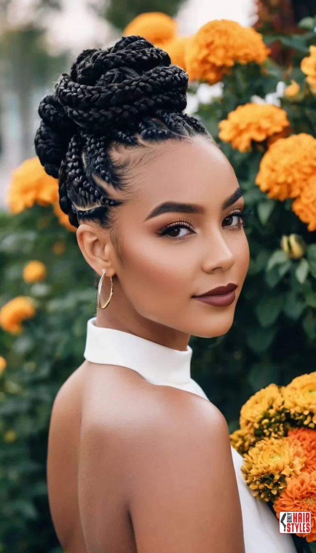 10. Regal Updos: The Majesty of Braided Elegance | Box Braids Hairstyle: A Timeless Elegance In Modern Fashion