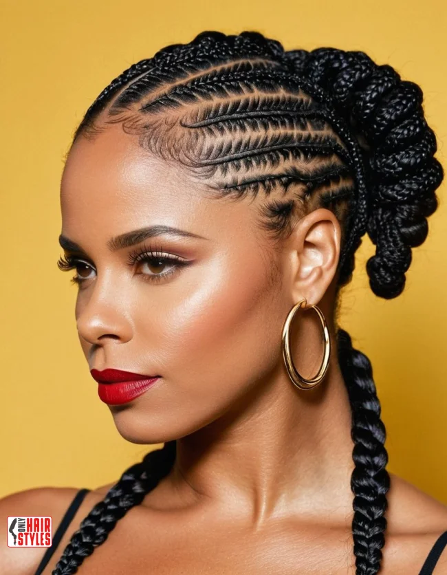 8. Rubber Band Cornrow Accent | 10 Quick And Cute Rubber Band Hairstyles For Every Occasion