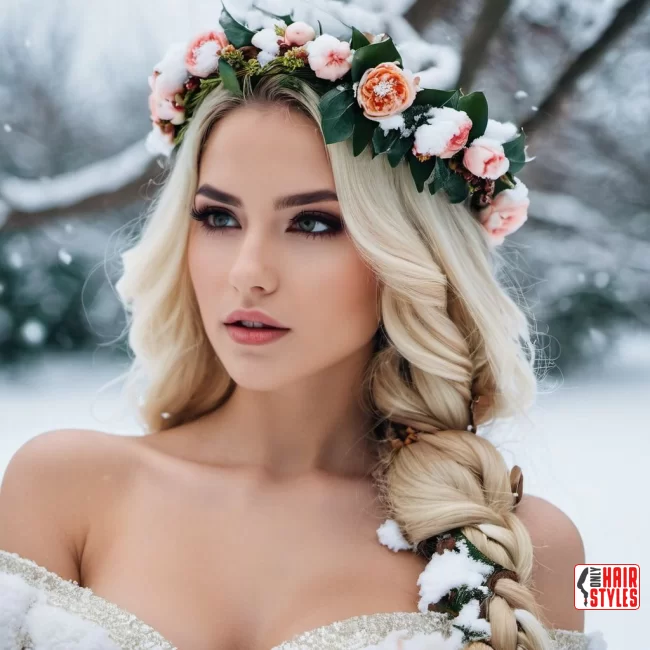 Braided Crown with Flowers | Winter Blonde Hairstyles: 20 Chic Ways To Flaunt This Hair Color