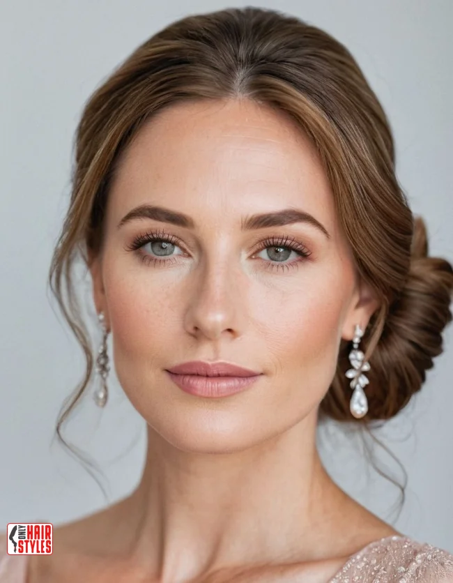 4. Low Bun with Loose Strands | 10 Gorgeous Mother Of The Bride Hairstyles For A Special Day
