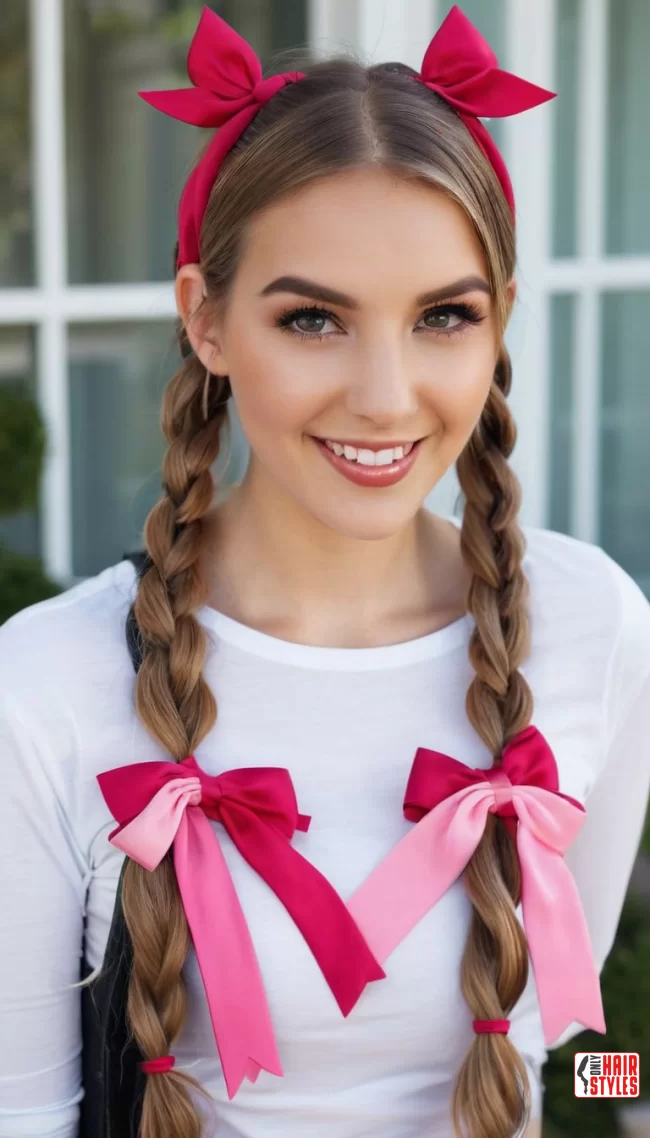 Scarf Bow Pigtails | Chic And Trendy: 24 Hairstyle Ideas Using A Scarf