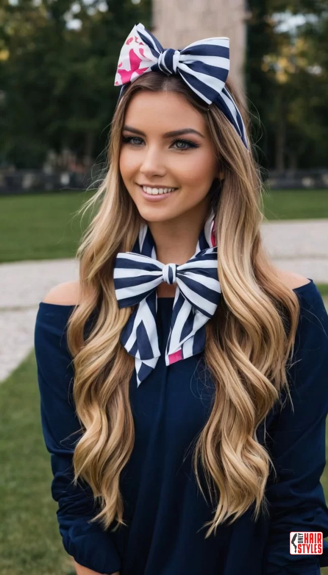 Half-Up Bow | Chic And Trendy: 24 Hairstyle Ideas Using A Scarf