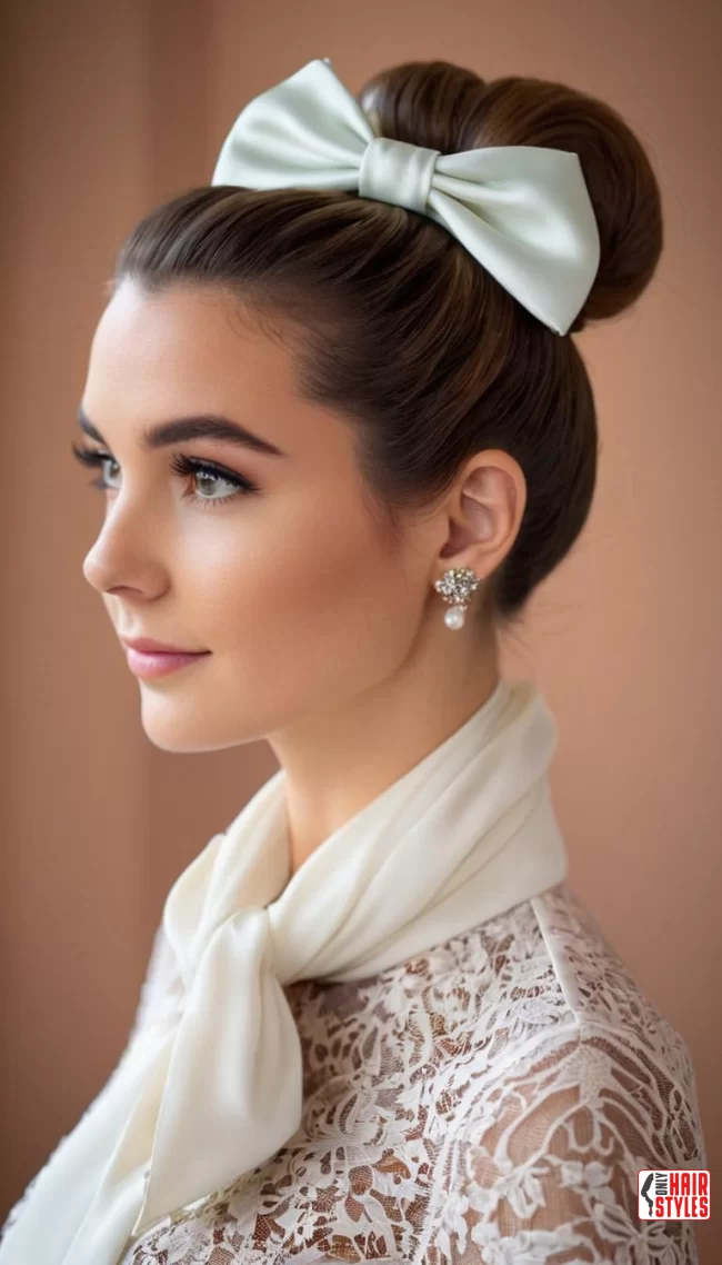 Bow Bun | Chic And Trendy: 24 Hairstyle Ideas Using A Scarf