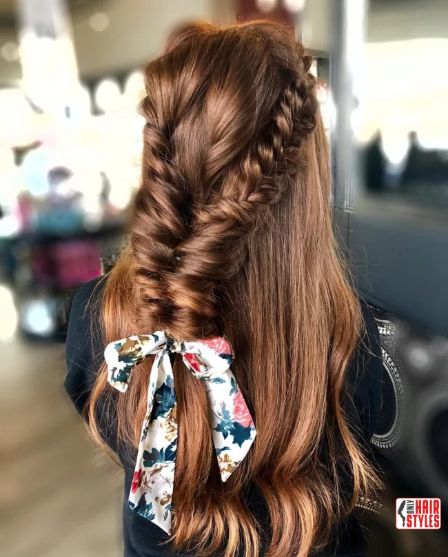 Fishtail Braid with Scarf | Chic And Trendy: 24 Hairstyle Ideas Using A Scarf