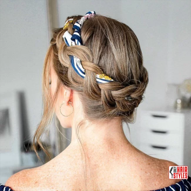 Scarf Crown Braid | Chic And Trendy: 24 Hairstyle Ideas Using A Scarf