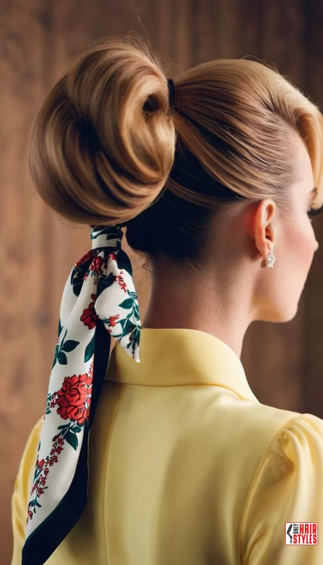 Retro Rolled Ponytail | Chic And Trendy: 24 Hairstyle Ideas Using A Scarf
