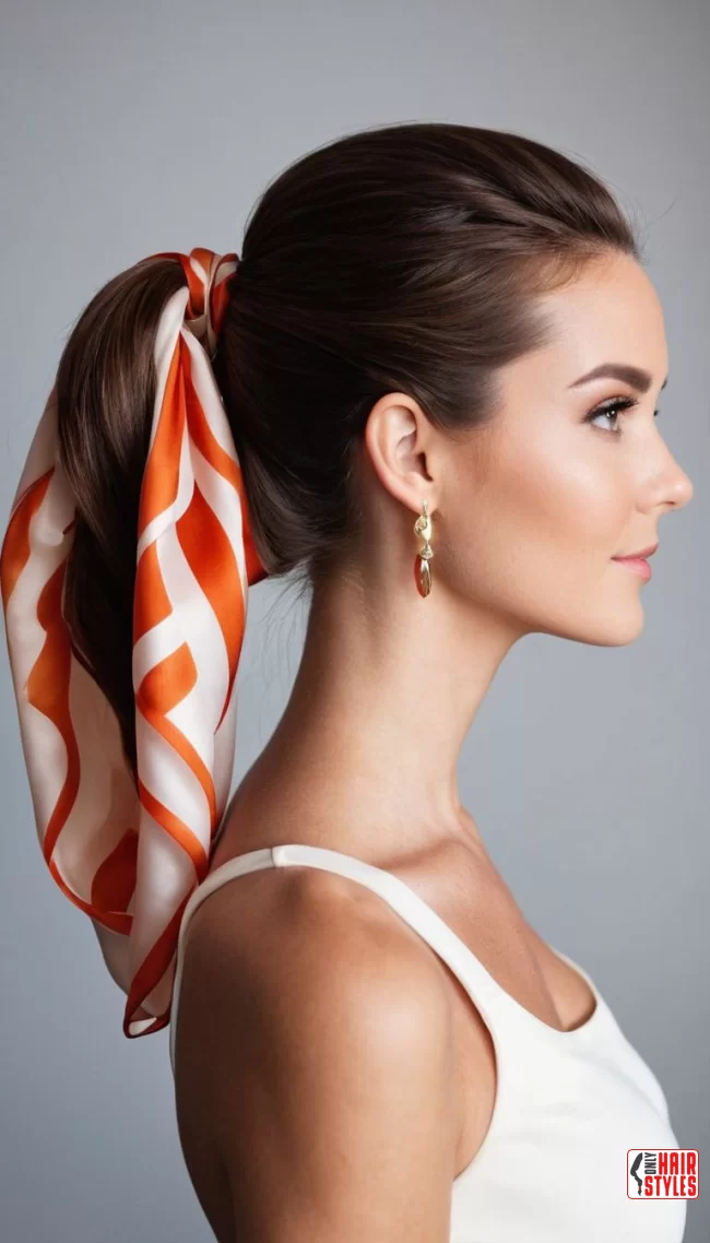 Scarf Wrapped Ponytail | Chic And Trendy: 24 Hairstyle Ideas Using A Scarf