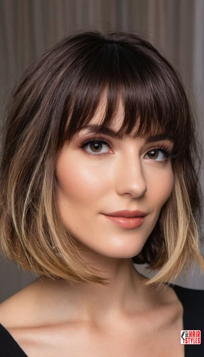 Textured Lob with Wispy Bangs | 30 Low-Maintenance Medium-Length Hairstyles With Bangs