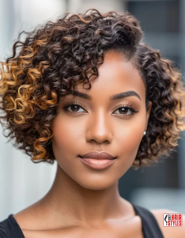 Curly Bob | Short Natural Haircuts For Black Women With Round Faces