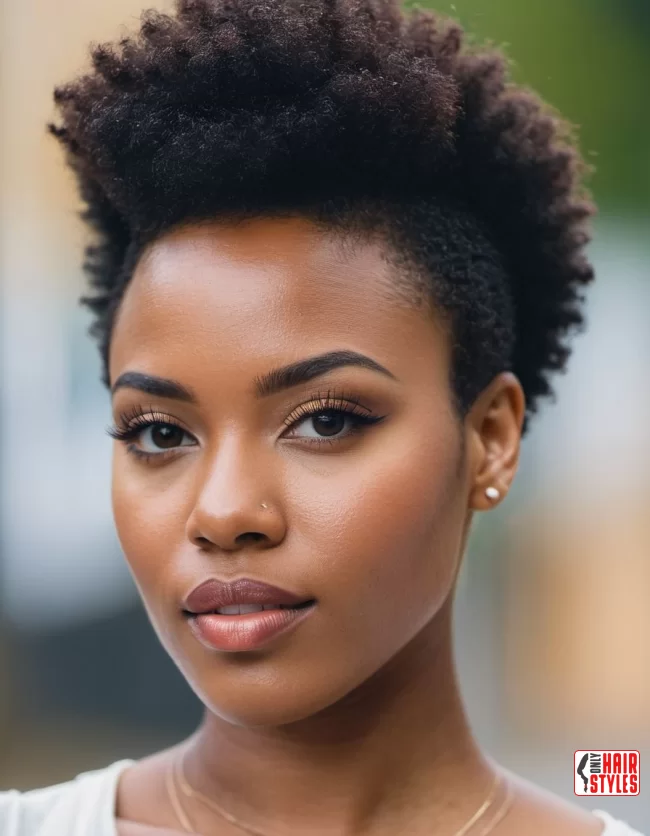 Afro Puff | Short Natural Haircuts For Black Women With Round Faces