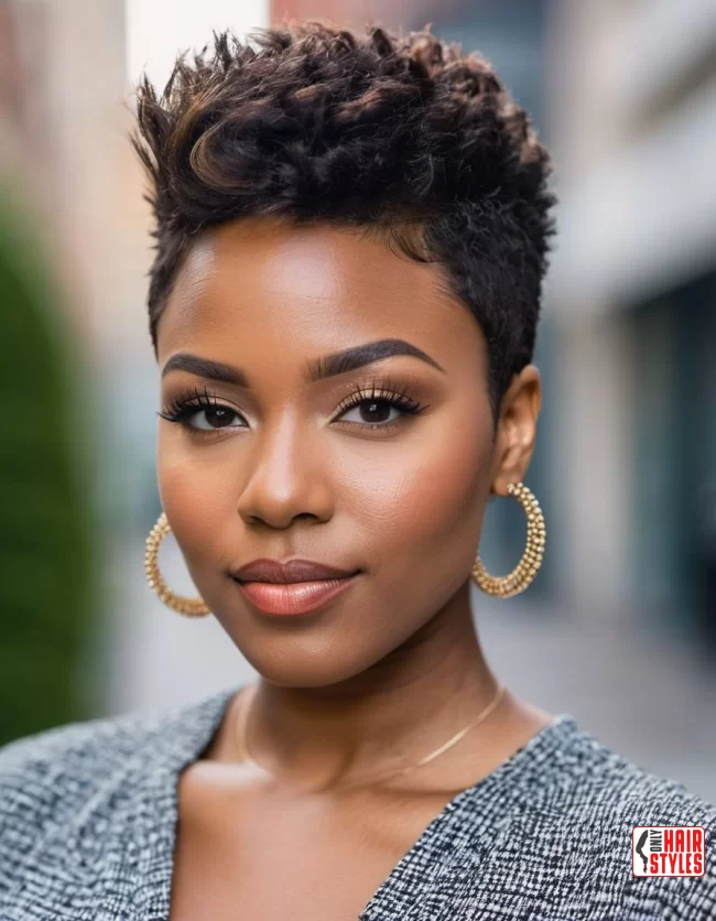 Faux Hawk with Twist-Out | Short Natural Haircuts For Black Women With Round Faces