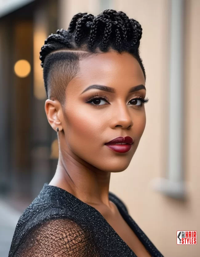 Flat Twists with Mohawk | Short Natural Haircuts For Black Women With Round Faces