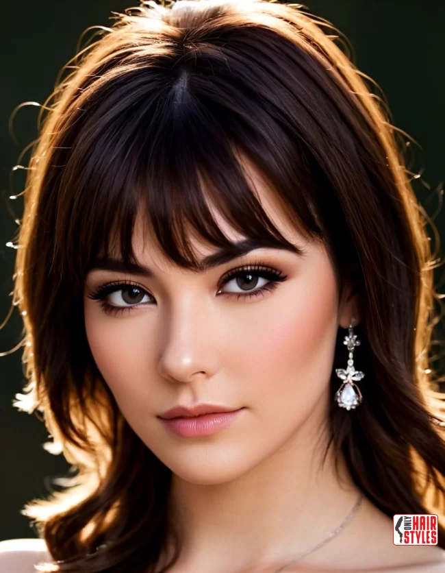 Side-Swept Bangs | Best Medium-Length Haircuts For Chubby Faces: Style Guide