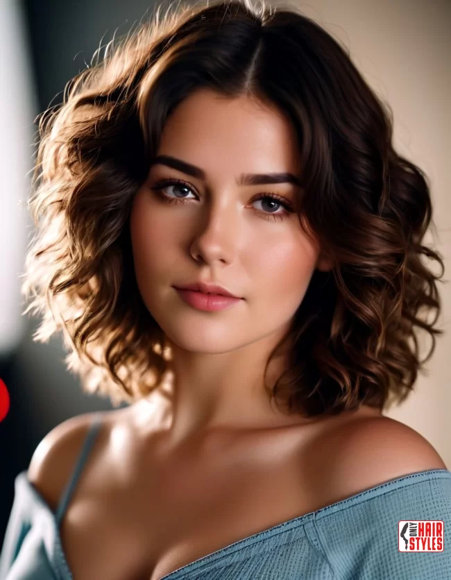 Curly Shoulder-Length Hair | Best Medium-Length Haircuts For Chubby Faces: Style Guide