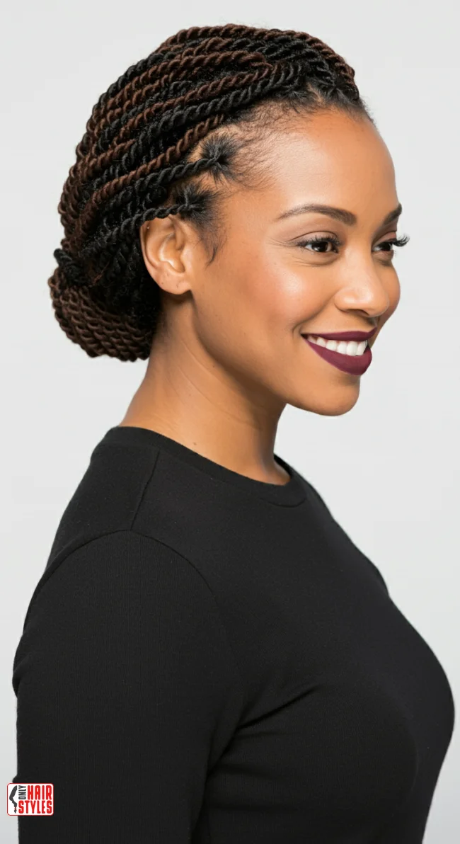 9. Flat Twist Low Bun | 10 Simple Flat Twist Styles For Quick Everyday Looks