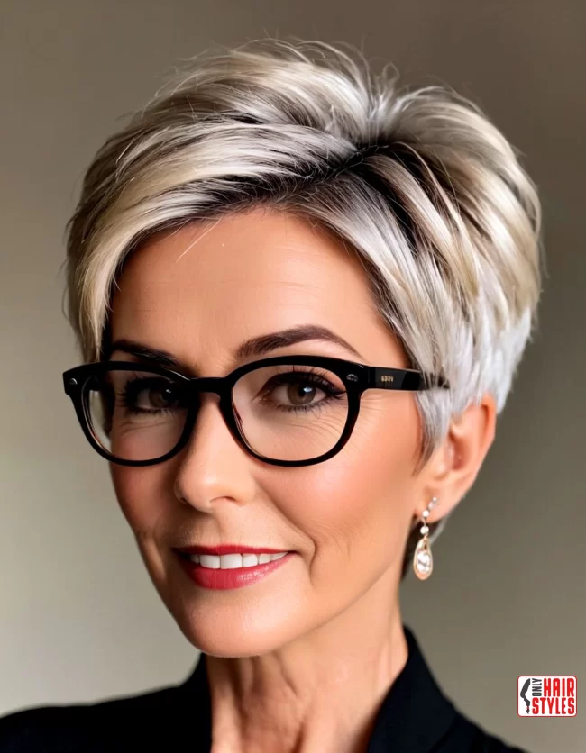 Short Layered Crop with Volume | Short Hairstyles For Women Over 60 With Fine Hair And Glasses