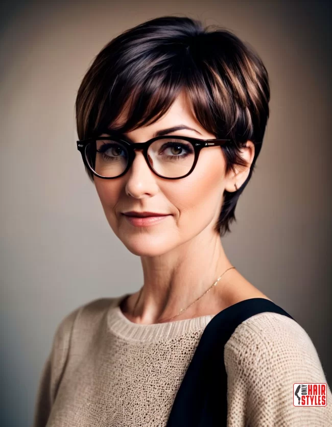 Layered Crop with Wispy Fringe | Short Hairstyles For Women Over 60 With Fine Hair And Glasses