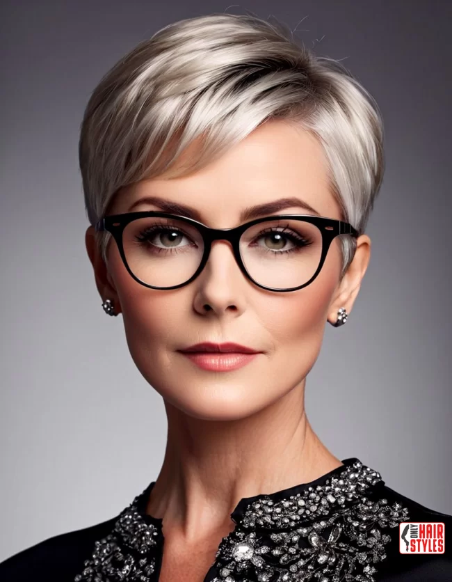 Sleek and Sassy Crop | Short Hairstyles For Women Over 60 With Fine Hair And Glasses