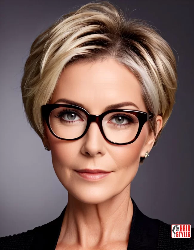 Short Layered Bob with Choppy Ends | Short Hairstyles For Women Over 60 With Fine Hair And Glasses