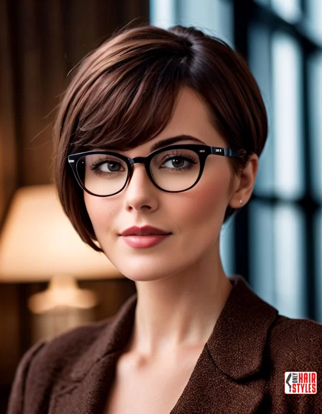 Side-Swept Bangs | Short Hairstyles For Women Over 60 With Fine Hair And Glasses