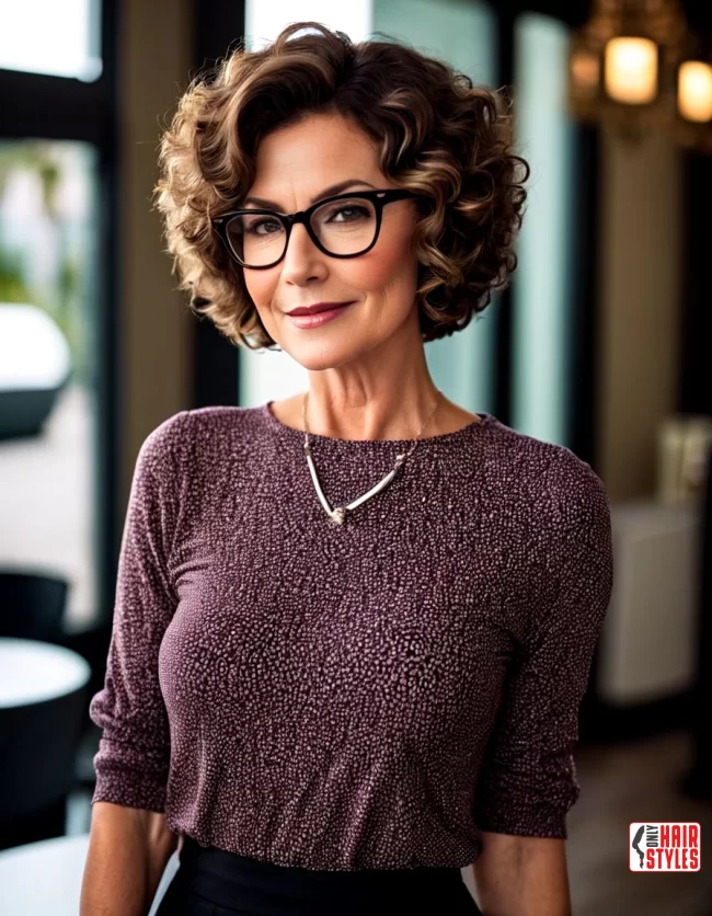 Short Curly Bob | Short Hairstyles For Women Over 60 With Fine Hair And Glasses
