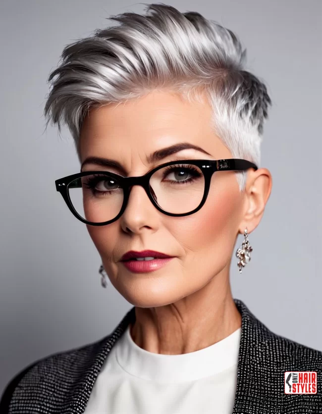 Textured Undercut | Short Hairstyles For Women Over 60 With Fine Hair And Glasses