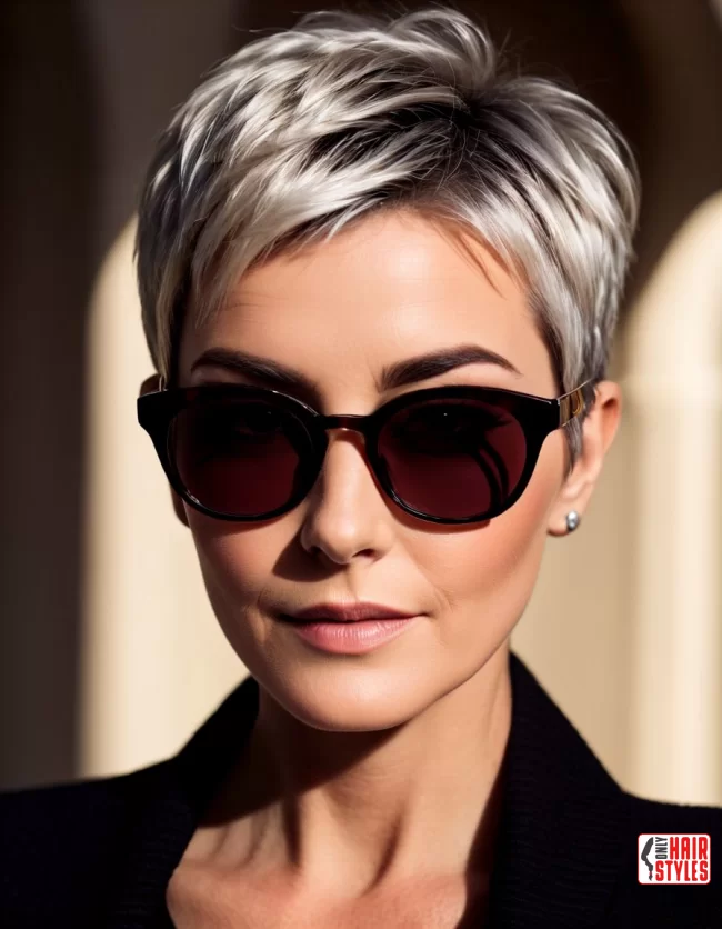 Textured Pixie with Tapered Sides | Short Hairstyles For Women Over 60 With Fine Hair And Glasses