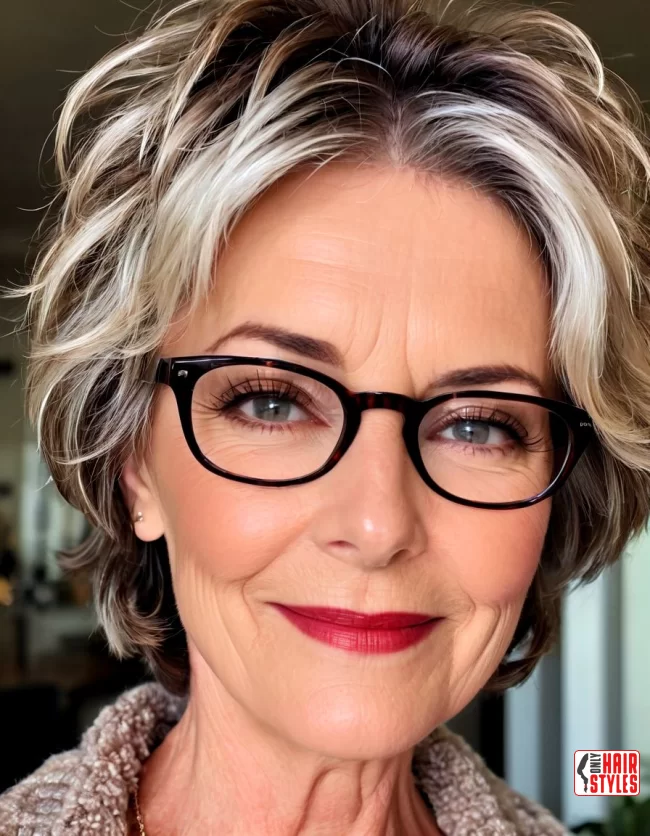 Tousled Shag | Short Hairstyles For Women Over 60 With Fine Hair And Glasses