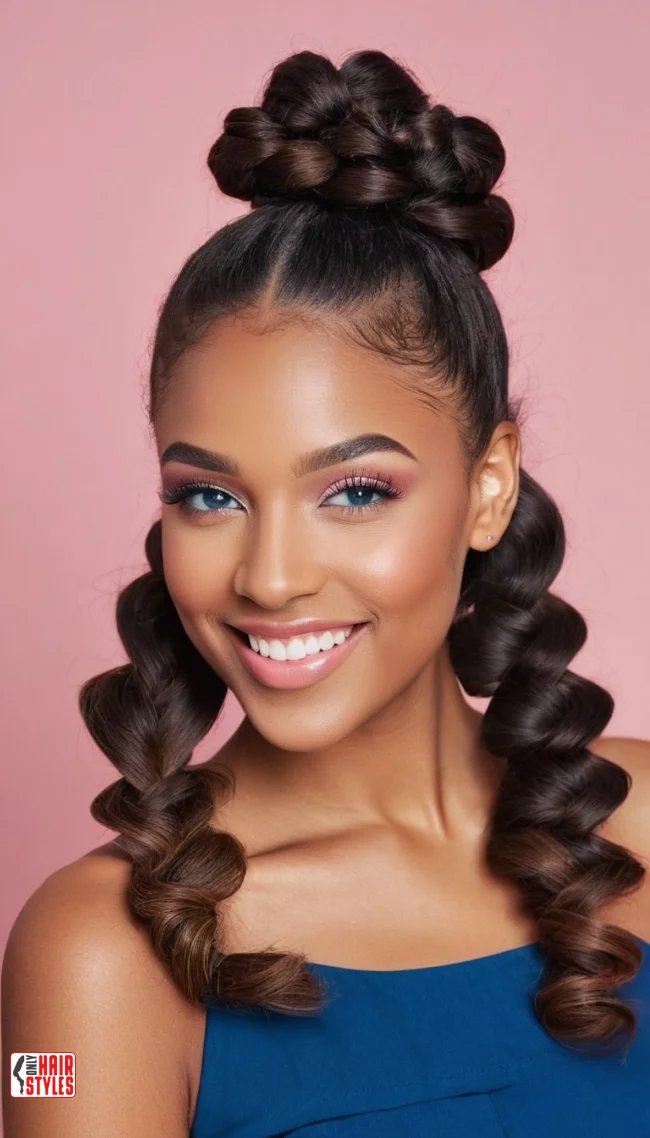 7. Half-Up Braids with Curly Ends | 10 Cool Half Up Half Down Hairstyles For Black Women