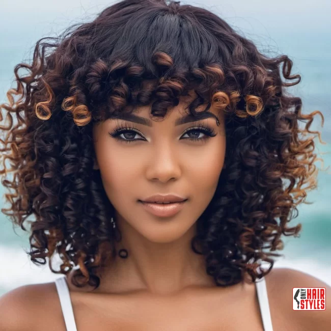Curls and Bangs | 30 Top Hairstyles For Black Women (Trending For 2024)