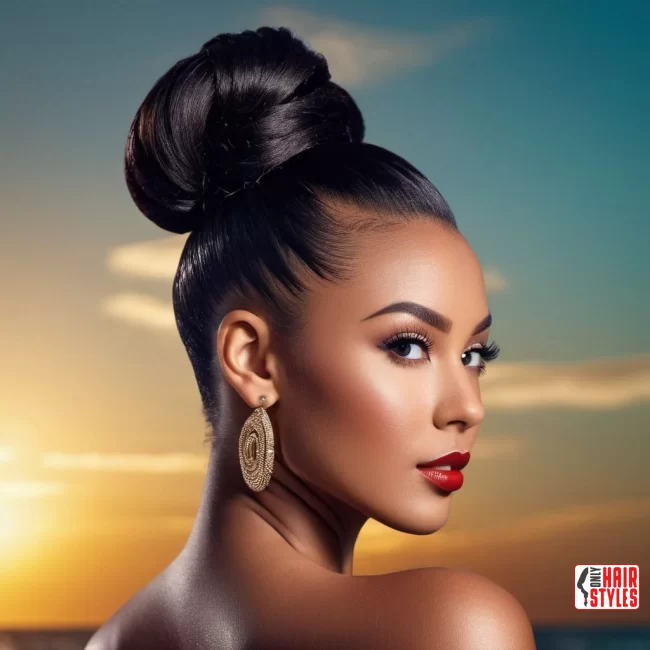 Textured High Bun | 30 Top Hairstyles For Black Women (Trending For 2024)