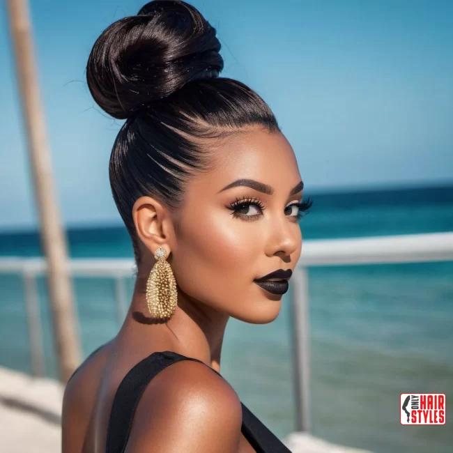 Textured High Bun | 30 Top Hairstyles For Black Women (Trending For 2024)