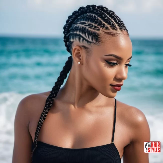 Side-Swept Cornrows | 30 Top Hairstyles For Black Women (Trending For 2024)