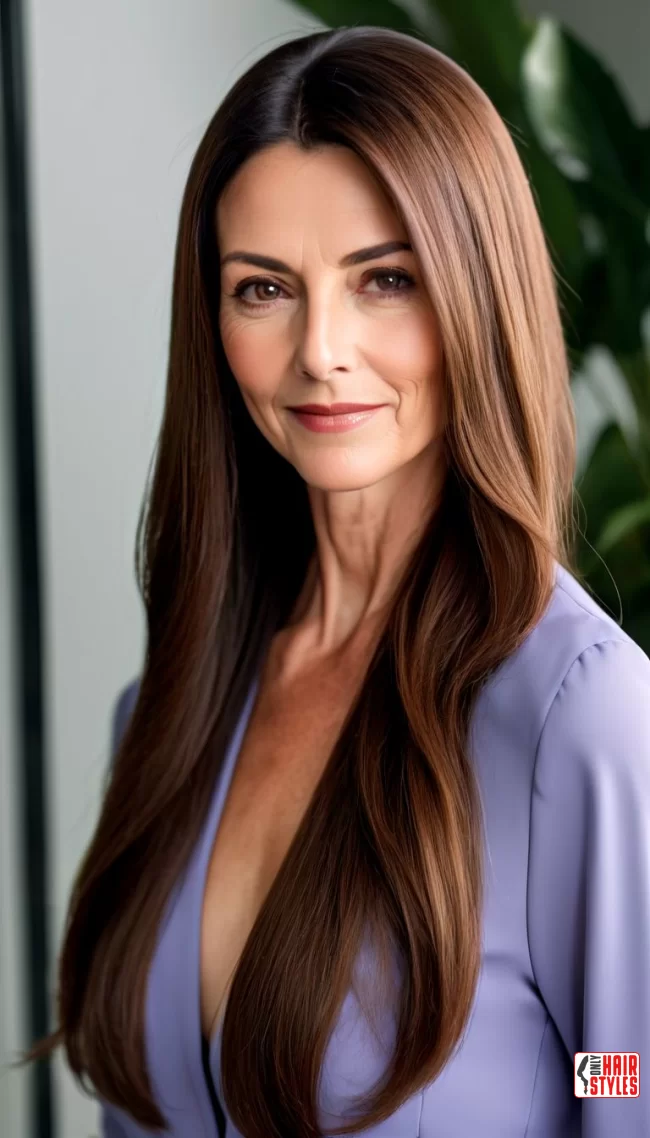 Sleek and Straight | 20 Long Hairstyles For Women Over 50