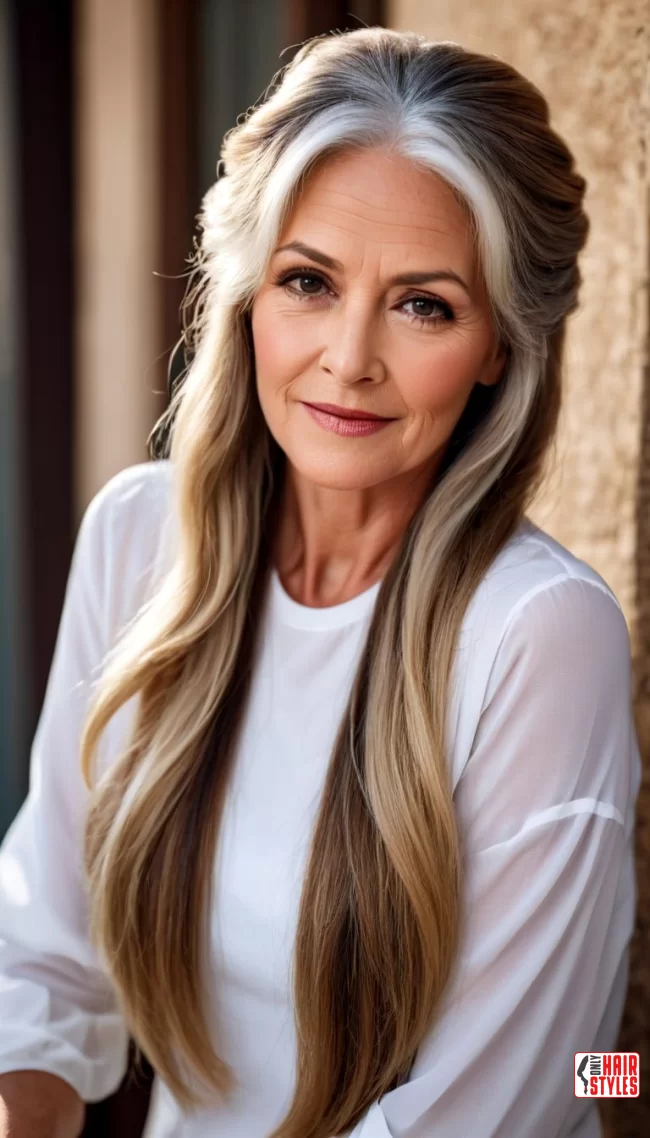 Half-Up Half-Down | 20 Long Hairstyles For Women Over 50