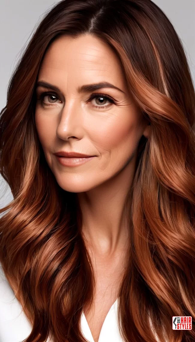 Copper Balayage | 20 Long Hairstyles For Women Over 50