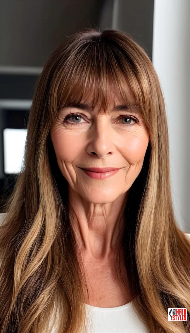 Face-Framing Bangs | 20 Long Hairstyles For Women Over 50