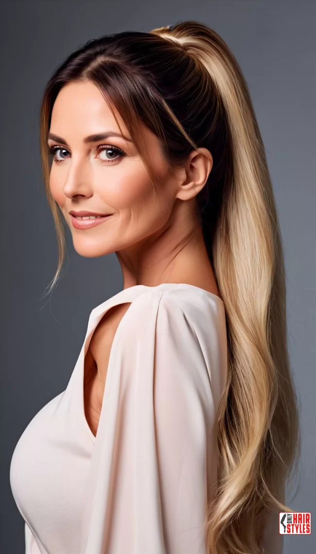 Low Maintenance Ponytail | 20 Long Hairstyles For Women Over 50