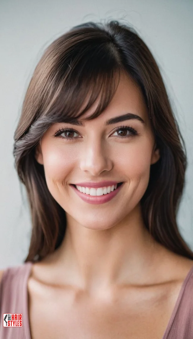 5. Side-Swept Bangs with Long Hair | 10 Jaw-Dropping Ideas Of Haircuts For Oval Faces With Bangs