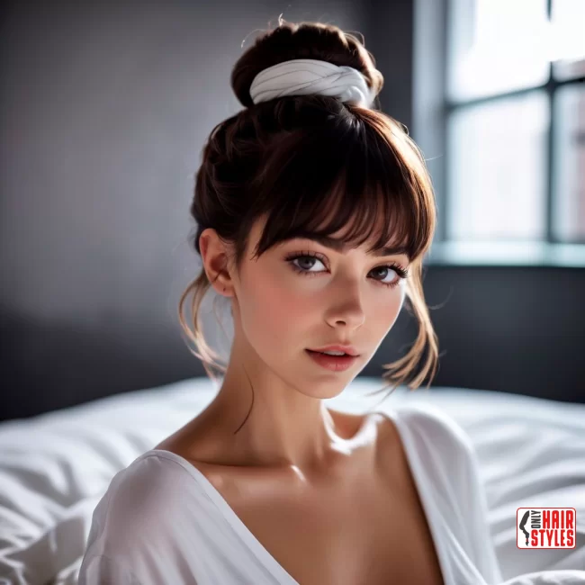 Messy Bun with Effortless Bangs | Birkin Bangs: Retro Chic Revival Takes The Hair Scene By Storm