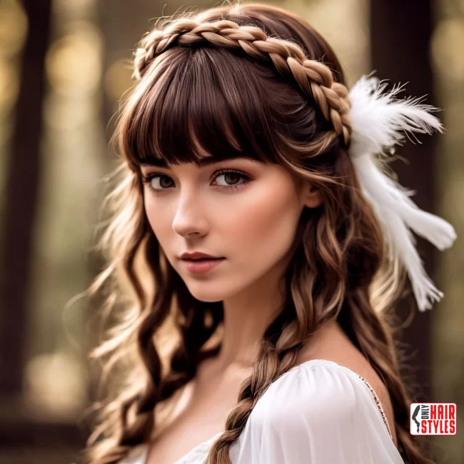 Braided Crown and Bangs | Birkin Bangs: Retro Chic Revival Takes The Hair Scene By Storm