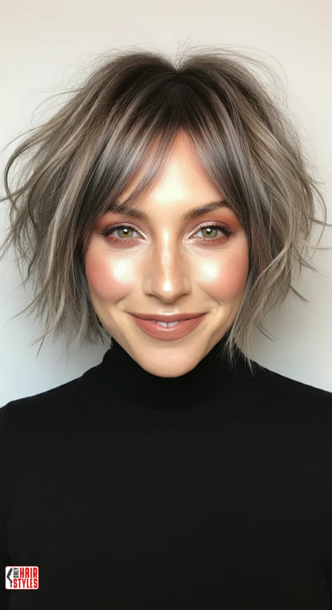 10. Shaggy Bob with Curtain Bangs | 10 Inspiring Bob Haircuts For Women With Square Faces