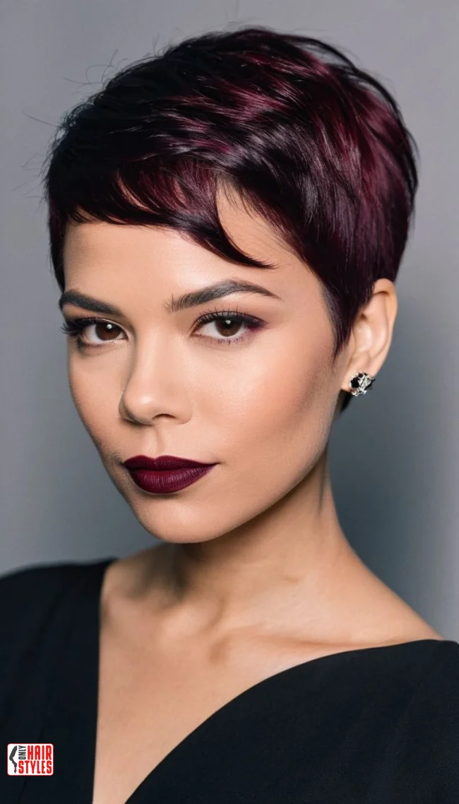 Jet Black and Deep Burgundy | Short Haircuts: 2024’S Trendy Two-Tone Styles